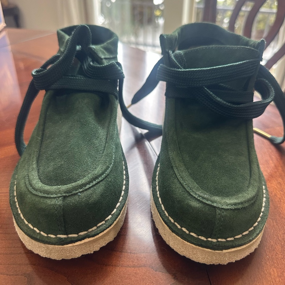 Free People Ashton Ankle Green Suede Boots